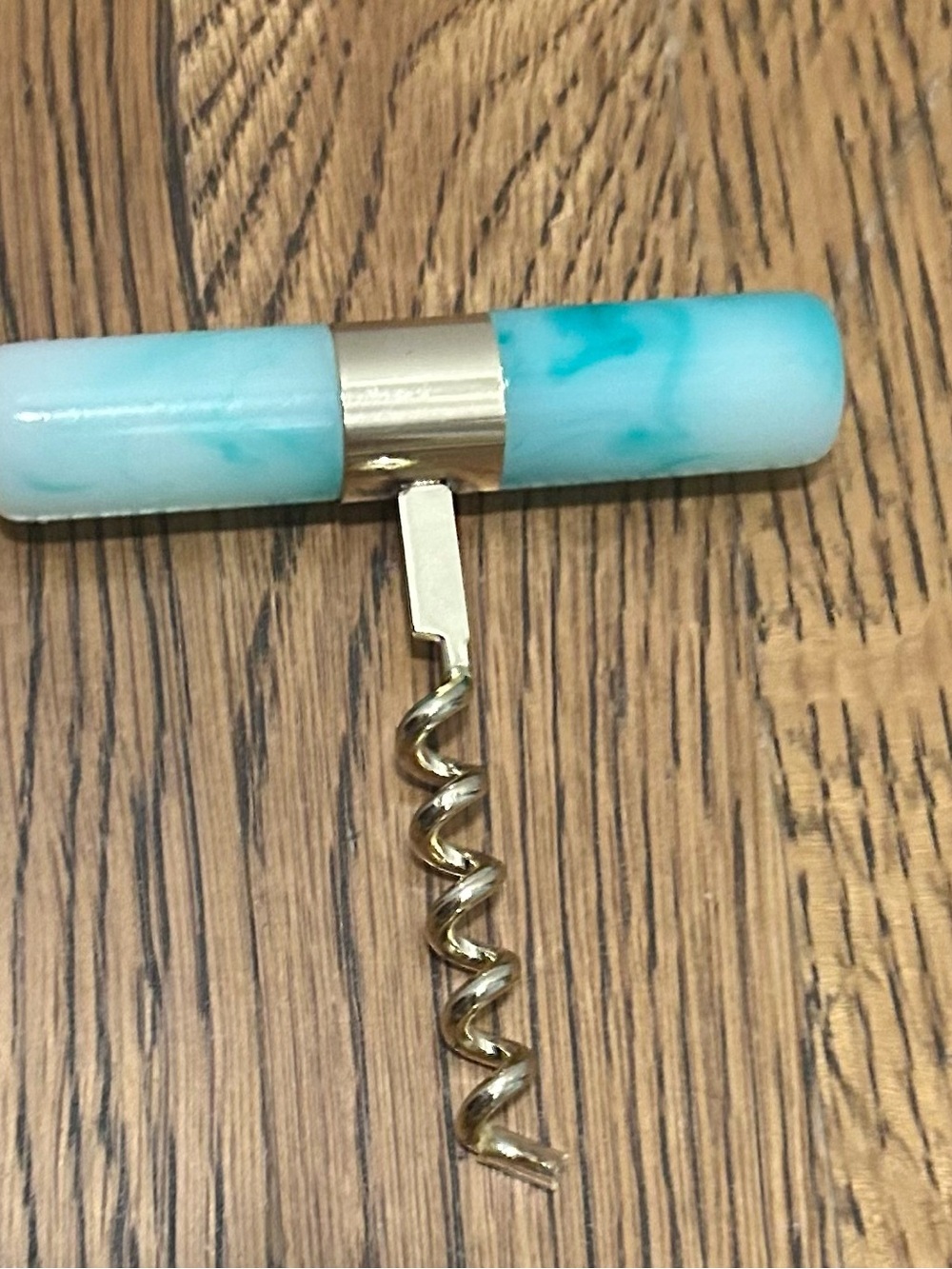 Turquoise and gold Handle Corkscrew Wine Opener